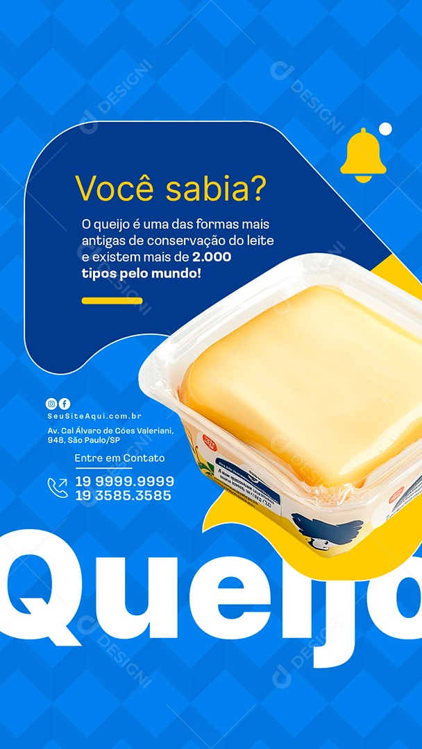 Story Laticínios Você Sabia O Queijo Social Media PSD Editável