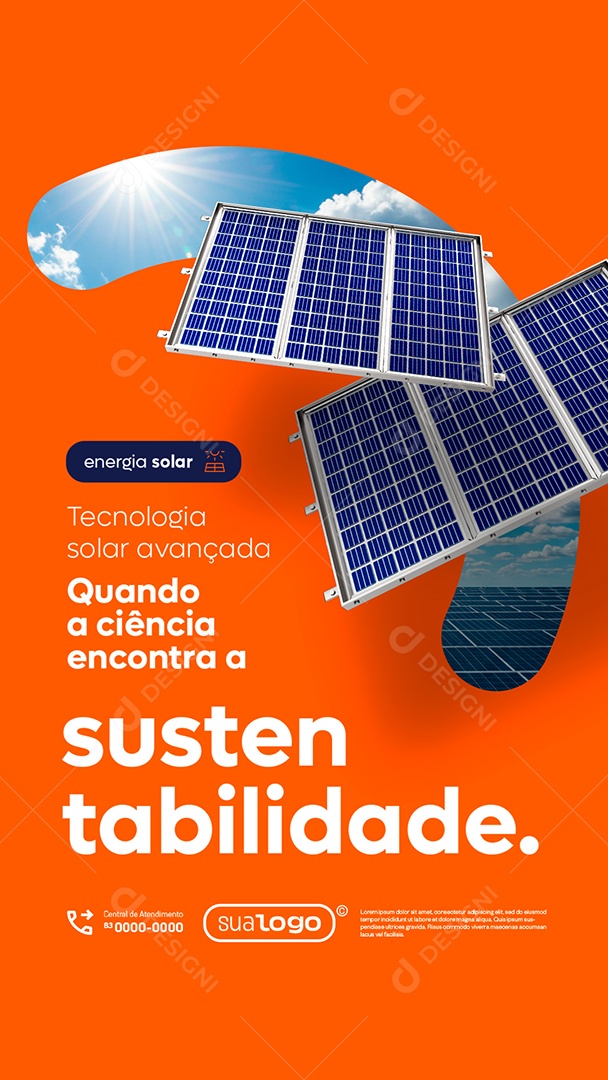 Story Energia Solar Tecnologia Solar Avançada Social Media PSD Editável