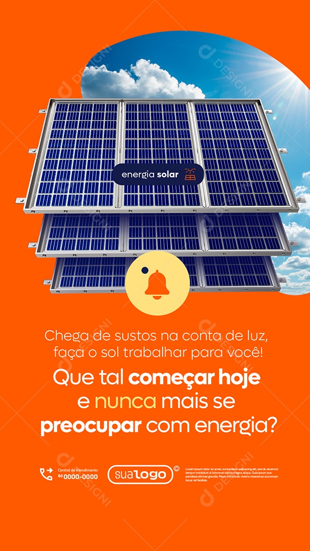 Story Energia Solar Que Tal Começar Hoje e Nunca Mais Se Preocupar Social Media PSD Editável