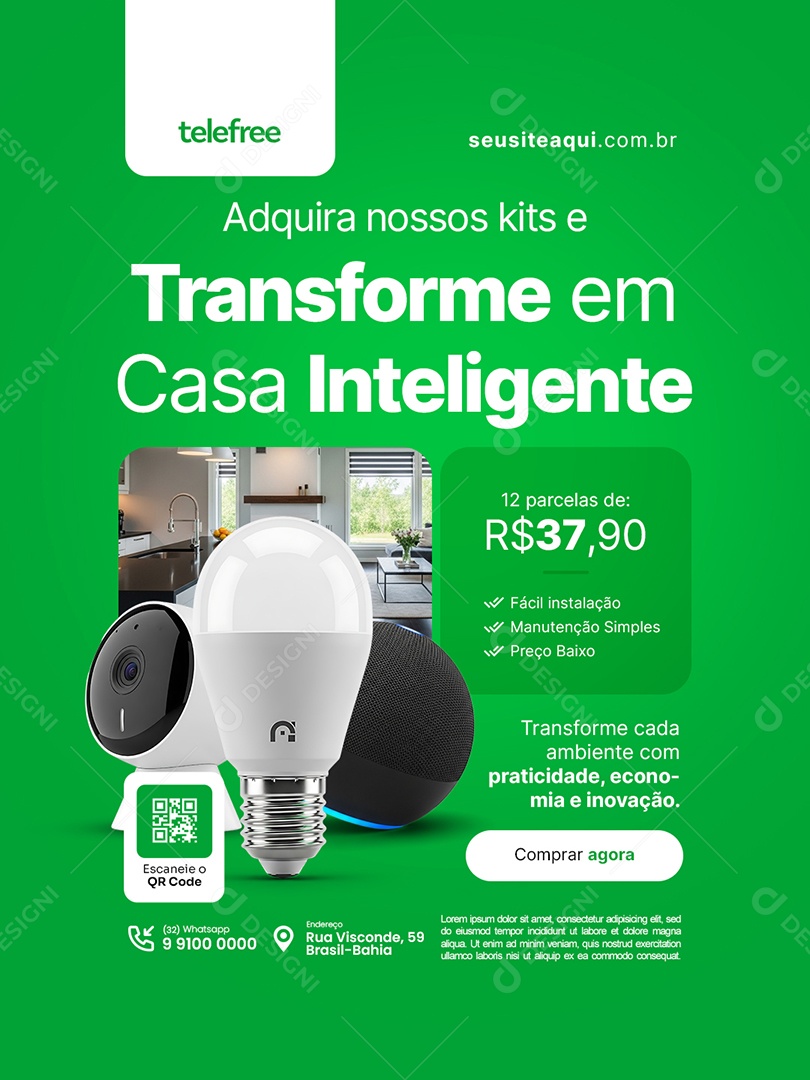 Adquira Nossos Kits e Transforme em Casa Inteligente Social Media PSD Editável