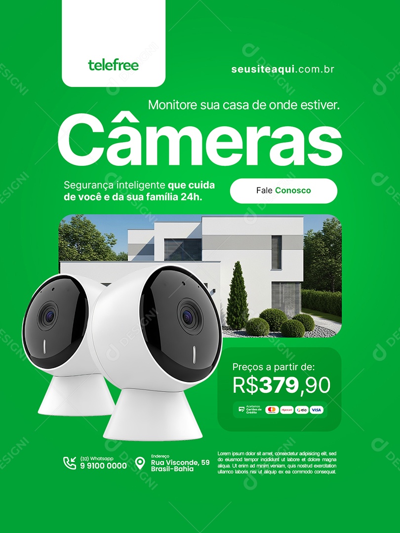 Casa Inteligente Monitore sua Casa de Onde Estiver Social Media PSD Editável