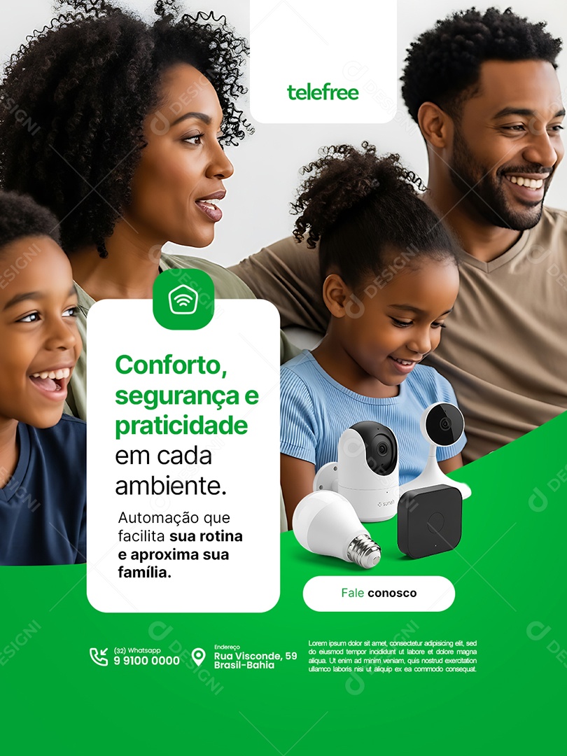 Casa Inteligente Conforto Segurança e Praticidade Social Media PSD Editável