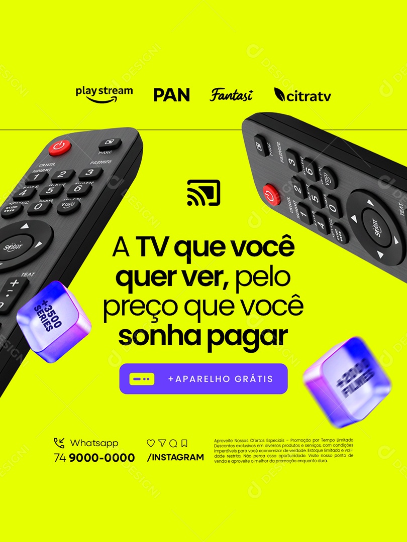 IPTV A TV Que Você Quer Ver Social Media PSD Editável
