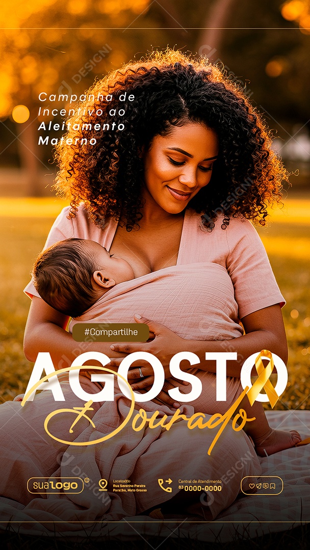 Story Agosto Dourado Mês Do Incentivo à Amamentação Social Media PSD Editável