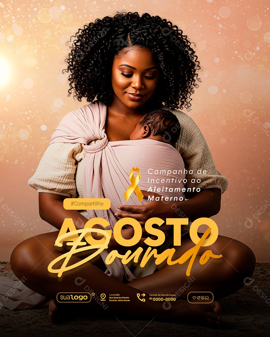 Agosto Dourado Mês Do Incentivo à Amamentação Social Media PSD Editável
