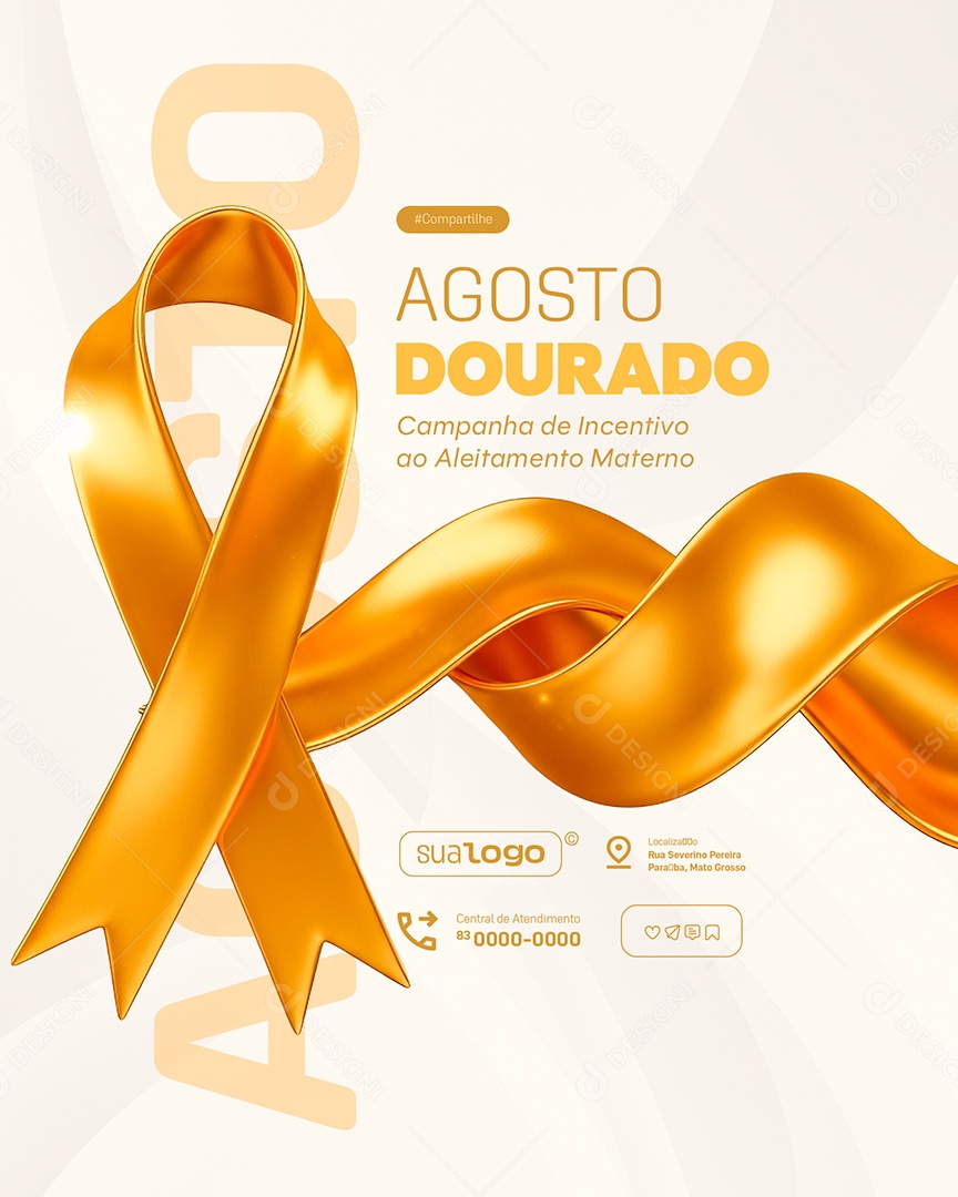 Agosto Dourado Mês Do Incentivo à Amamentação Social Media PSD Editável