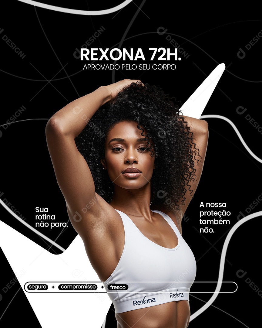 Campanha Publicitária Rexona 72H Social Media PSD Editável