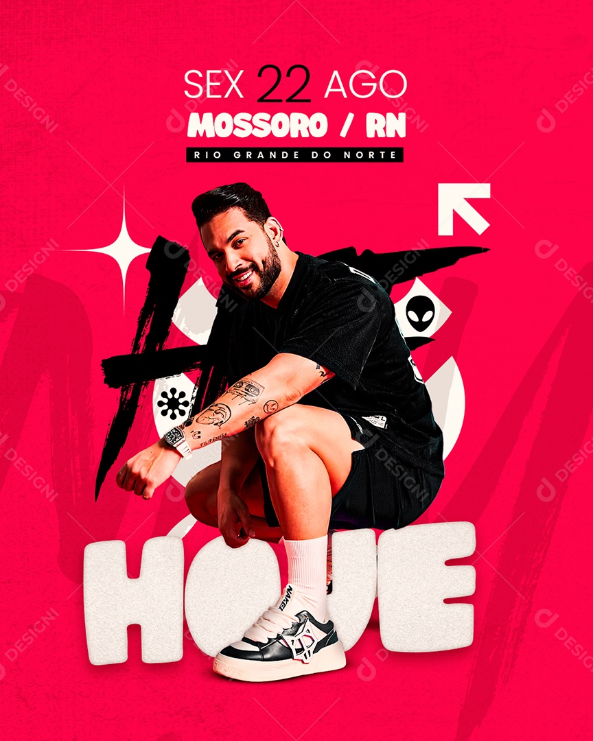 Flyer Feed Hoje Mossoro RN Rio Grande do Norte Social Media PSD Editável