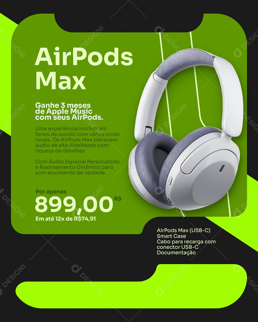 Loja de Eletrônicos AirPods Max Social Media PSD Editável