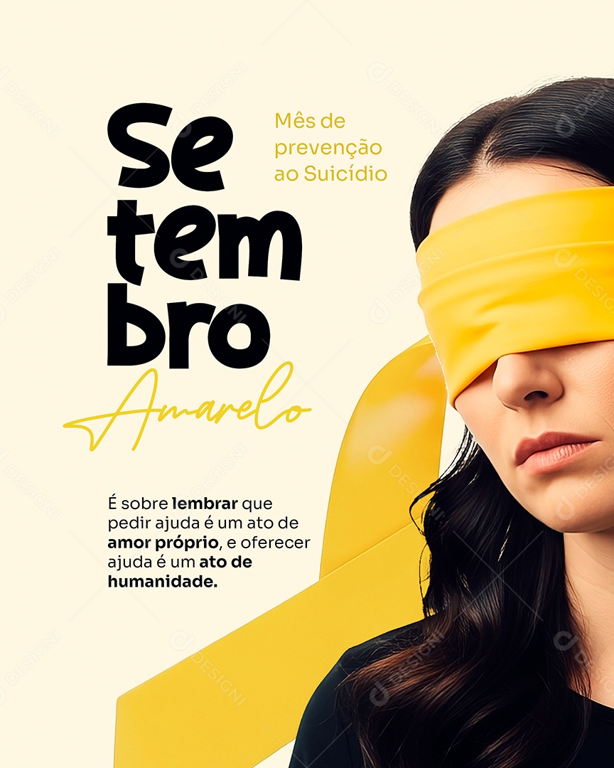 Setembro Amarelo Mês de Combate e Prevenção ao Suicídio é Sobre Lembrar que Social Media PSD Editável
