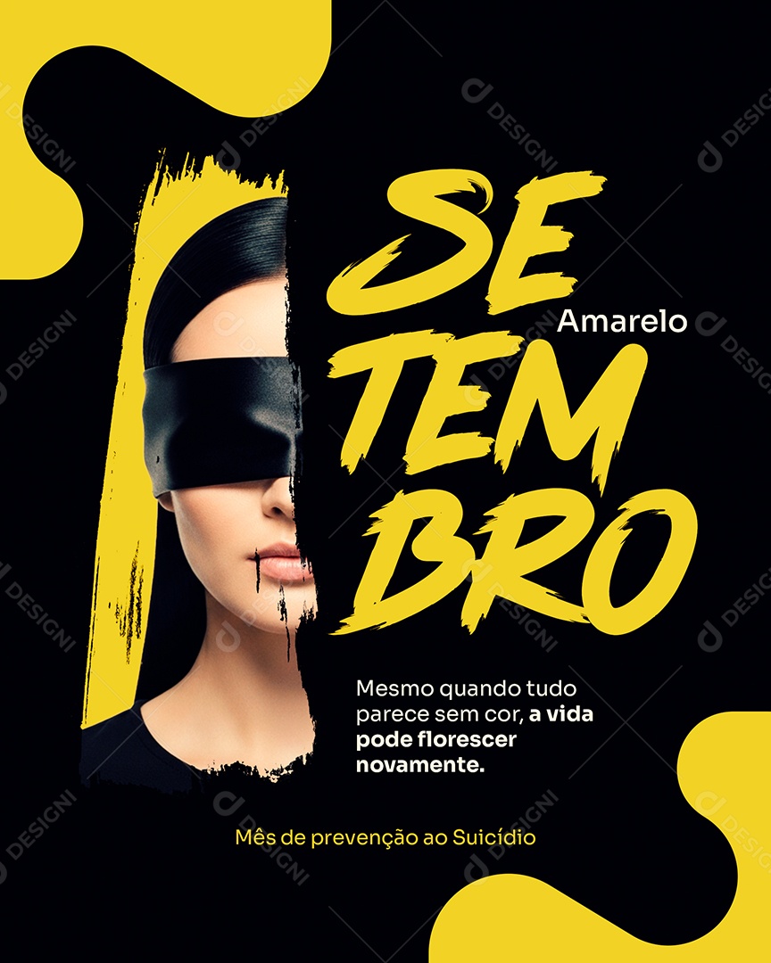 Setembro Amarelo Mês de Combate e Prevenção ao Suicídio Mesmo Quando Social Media PSD Editável