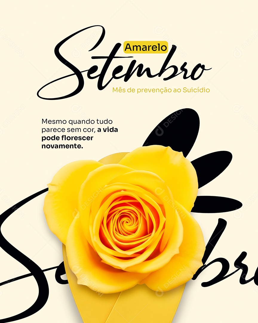 Setembro Amarelo Mês de Combate e Prevenção ao Suicídio Mesmo Quando Tudo Parece Social Media PSD Editável