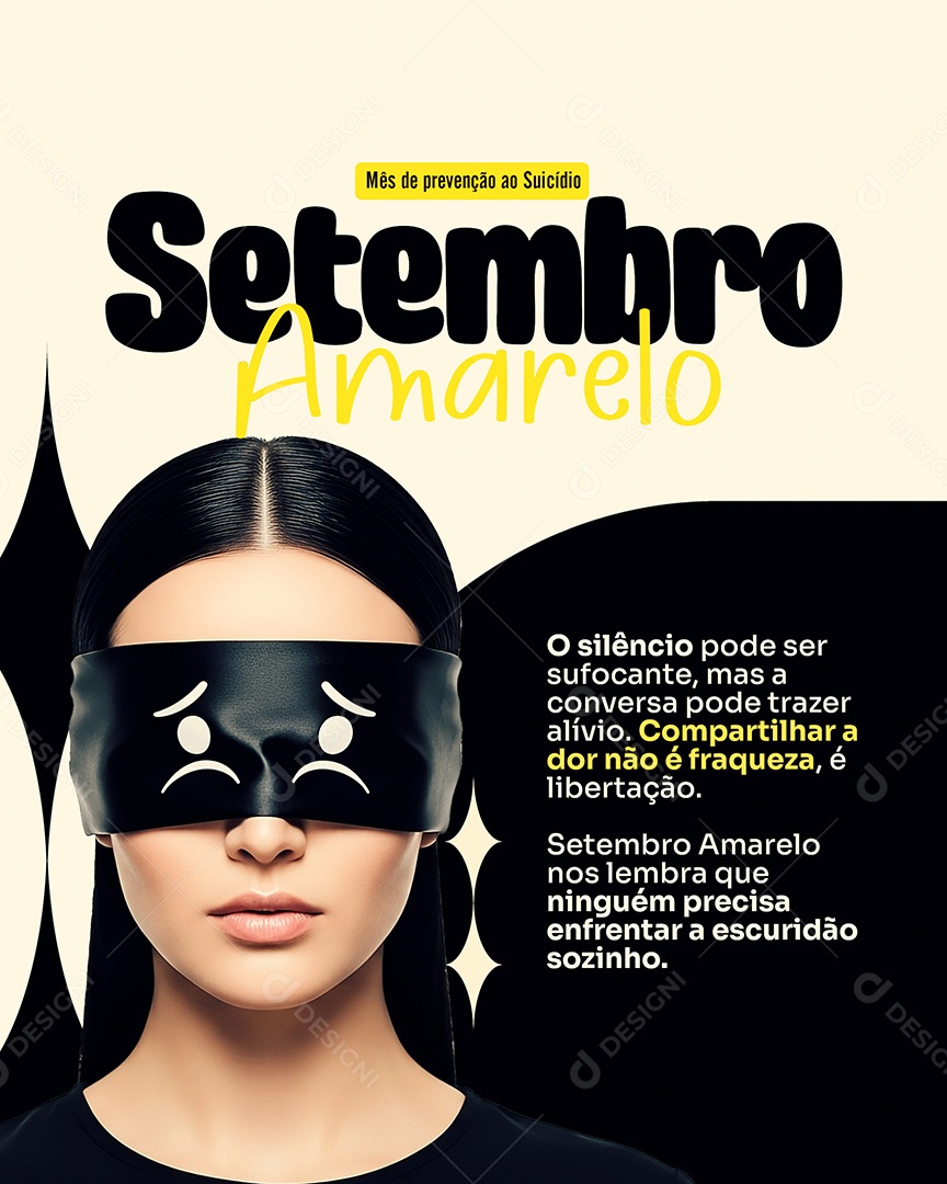 Setembro Amarelo Mês de Combate e Prevenção ao Suicídio o Silêncio Social Media PSD Editável