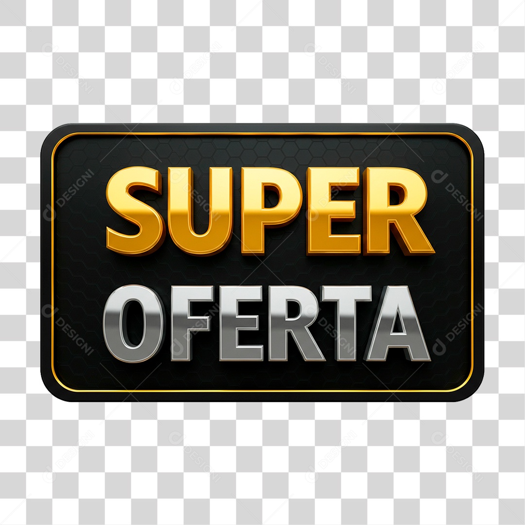 Selo 3D Super Oferta para Composição PNG Transparente