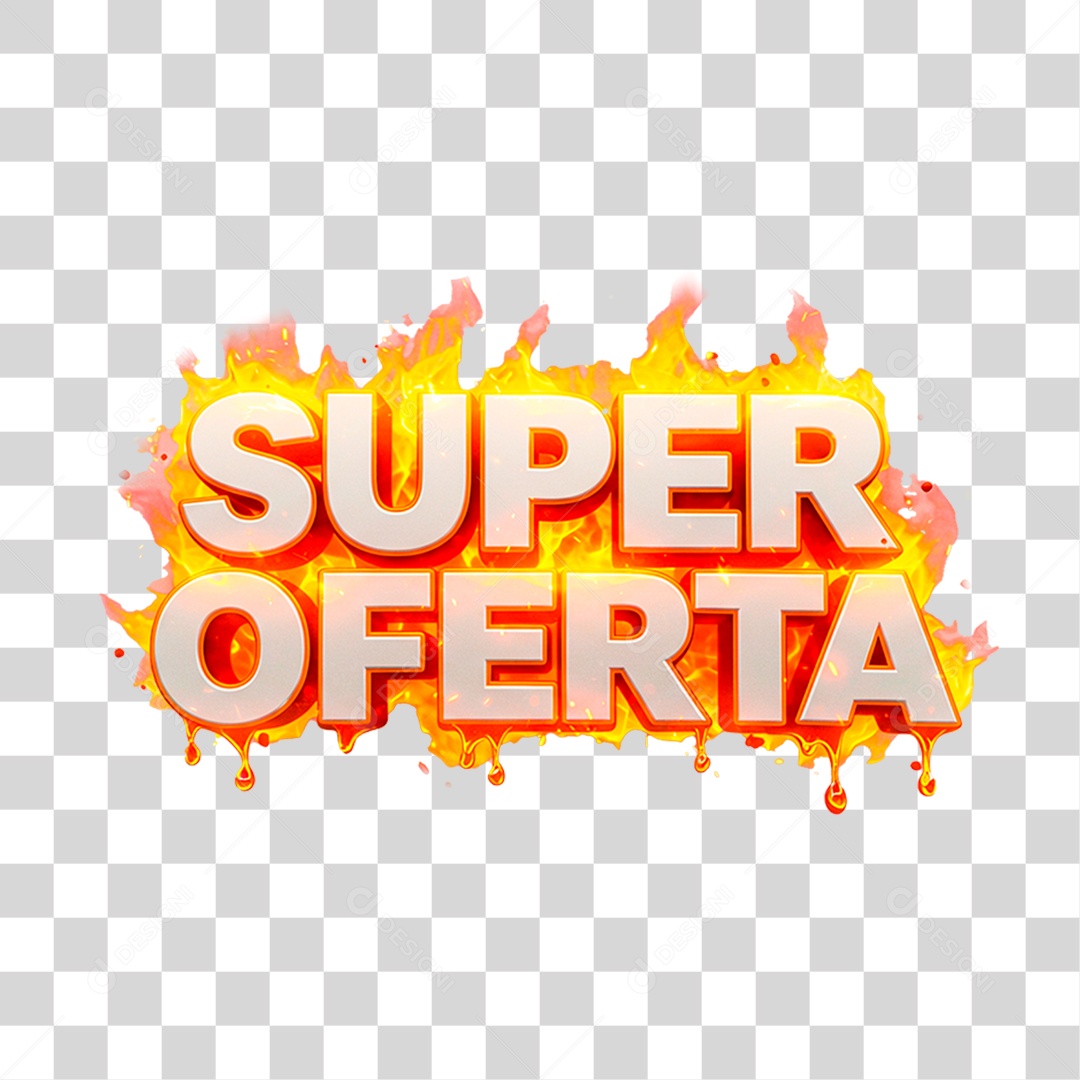 Selo 3D Super Oferta para Composição PNG Transparente