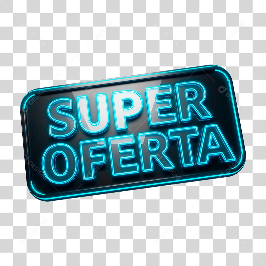 Selo 3D Super Oferta para Composição PNG Transparente