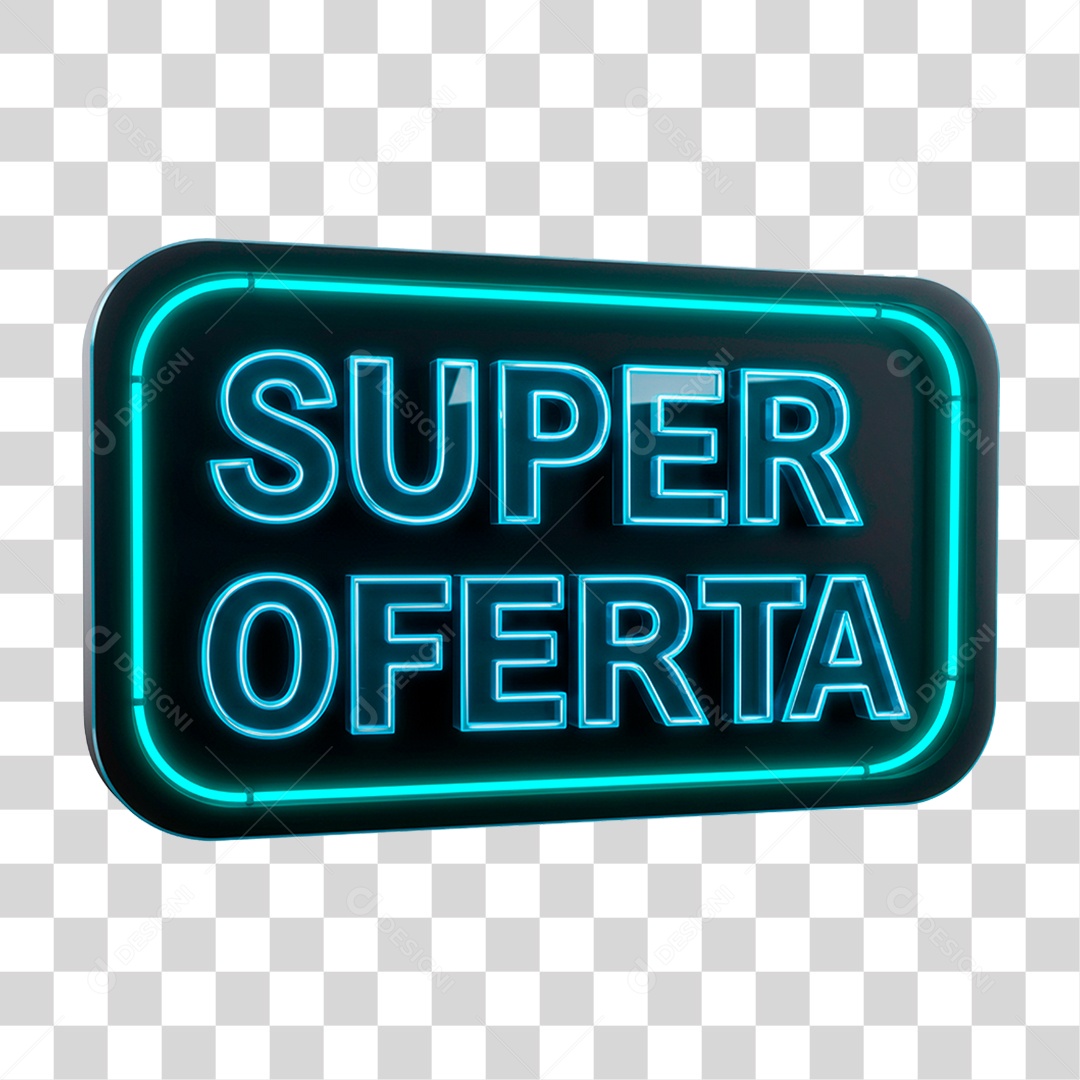 Selo 3D Super Oferta para Composição PNG Transparente