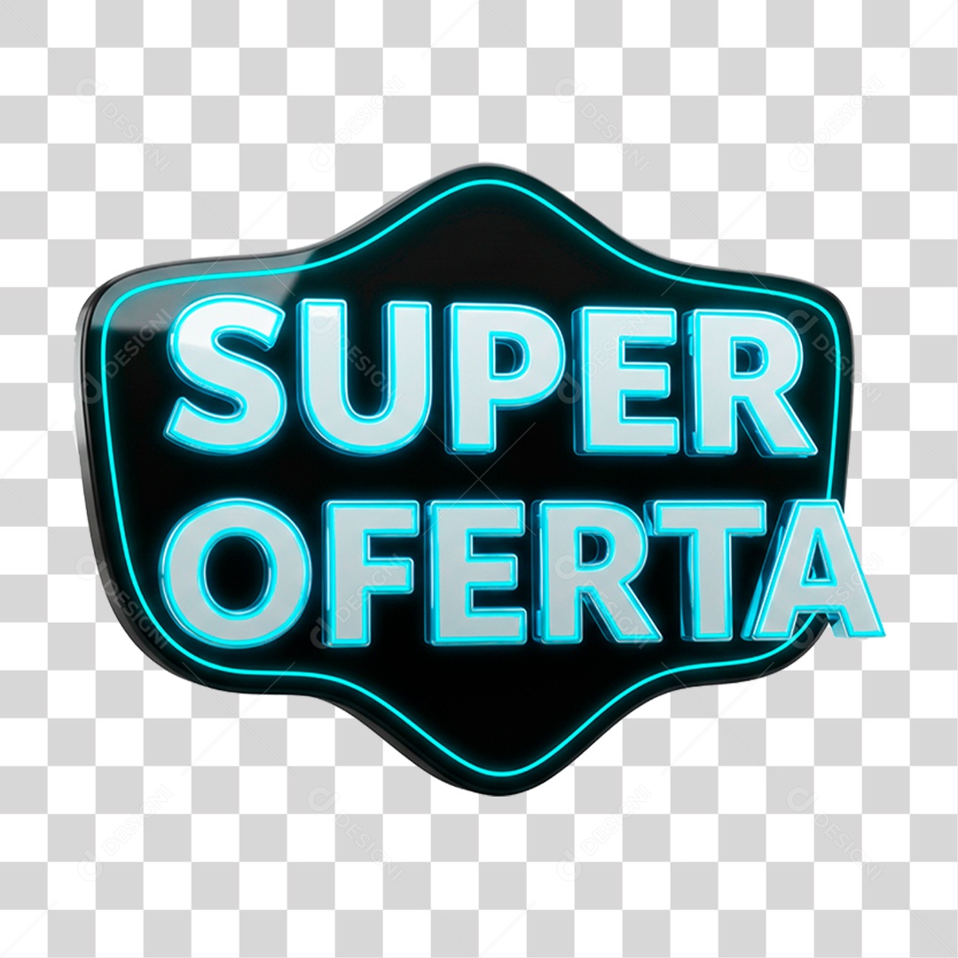 Selo 3D Super Oferta para Composição PNG Transparente