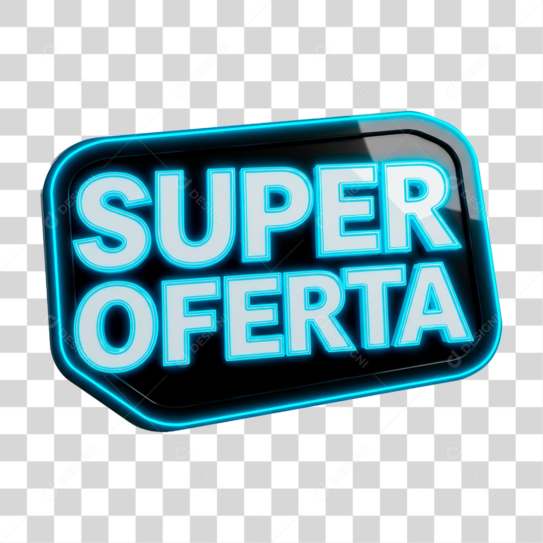 Selo 3D Super Oferta para Composição PNG Transparente