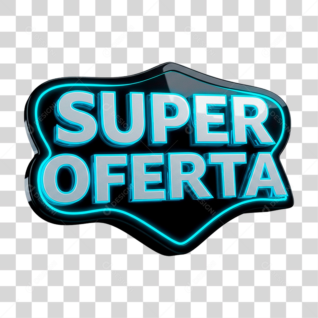 Selo 3D Super Oferta para Composição PNG Transparente