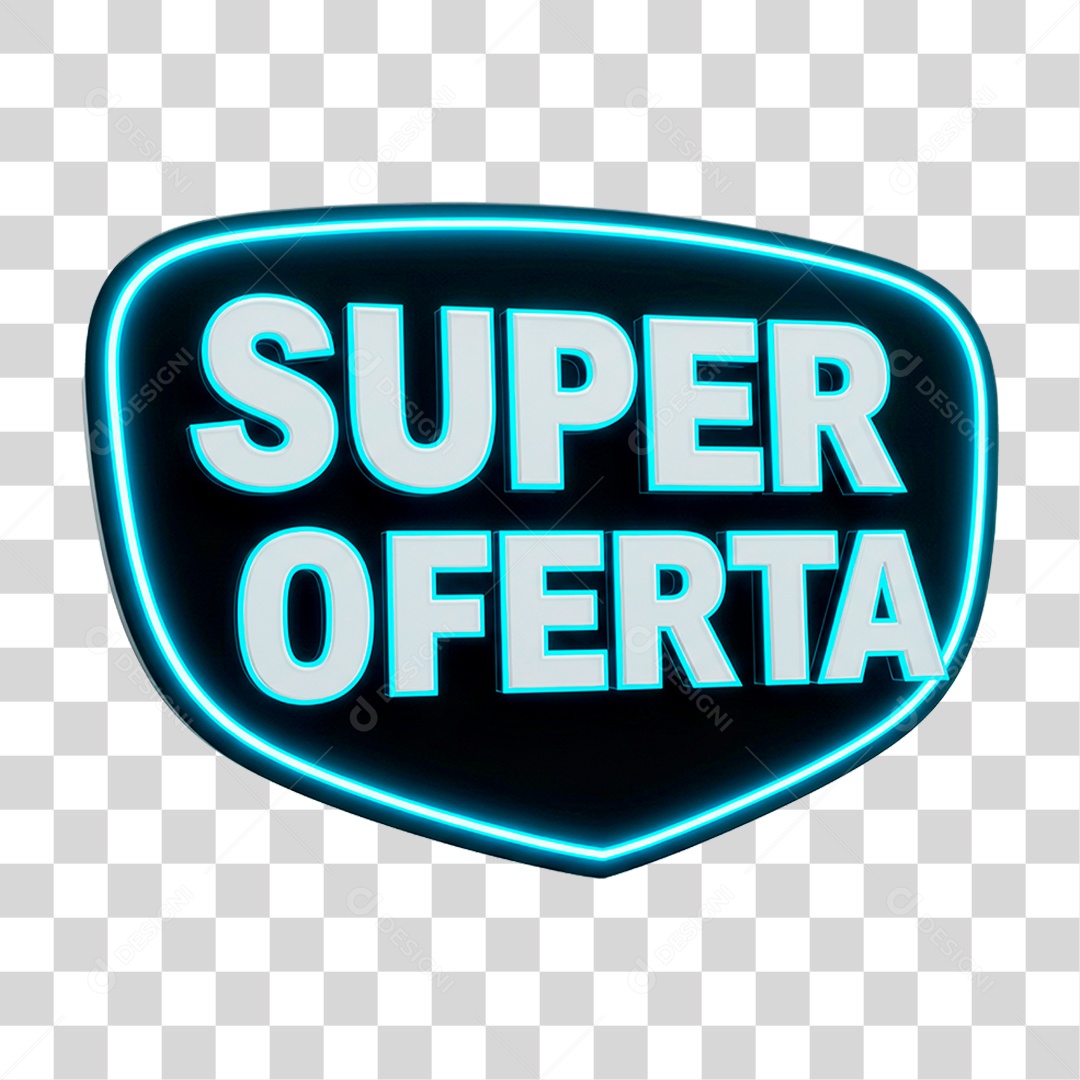 Selo 3D Super Oferta para Composição PNG Transparente