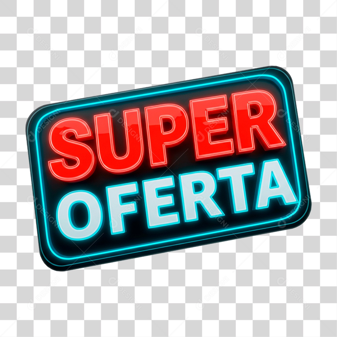 Selo 3D Super Oferta para Composição PNG Transparente