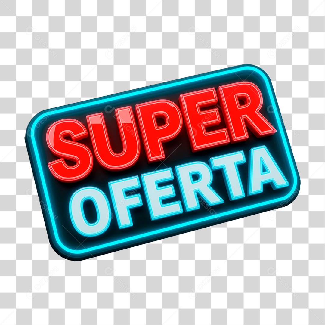 Selo 3D Super Oferta para Composição PNG Transparente