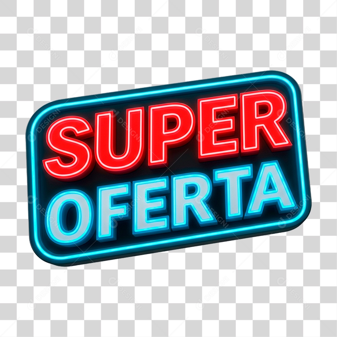Selo 3D Super Oferta para Composição PNG Transparente