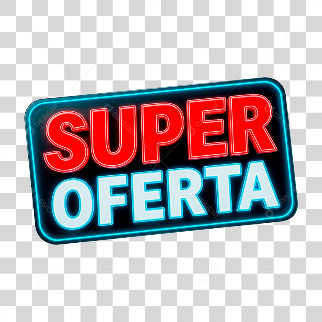 Selo 3D Super Oferta para Composição PNG Transparente