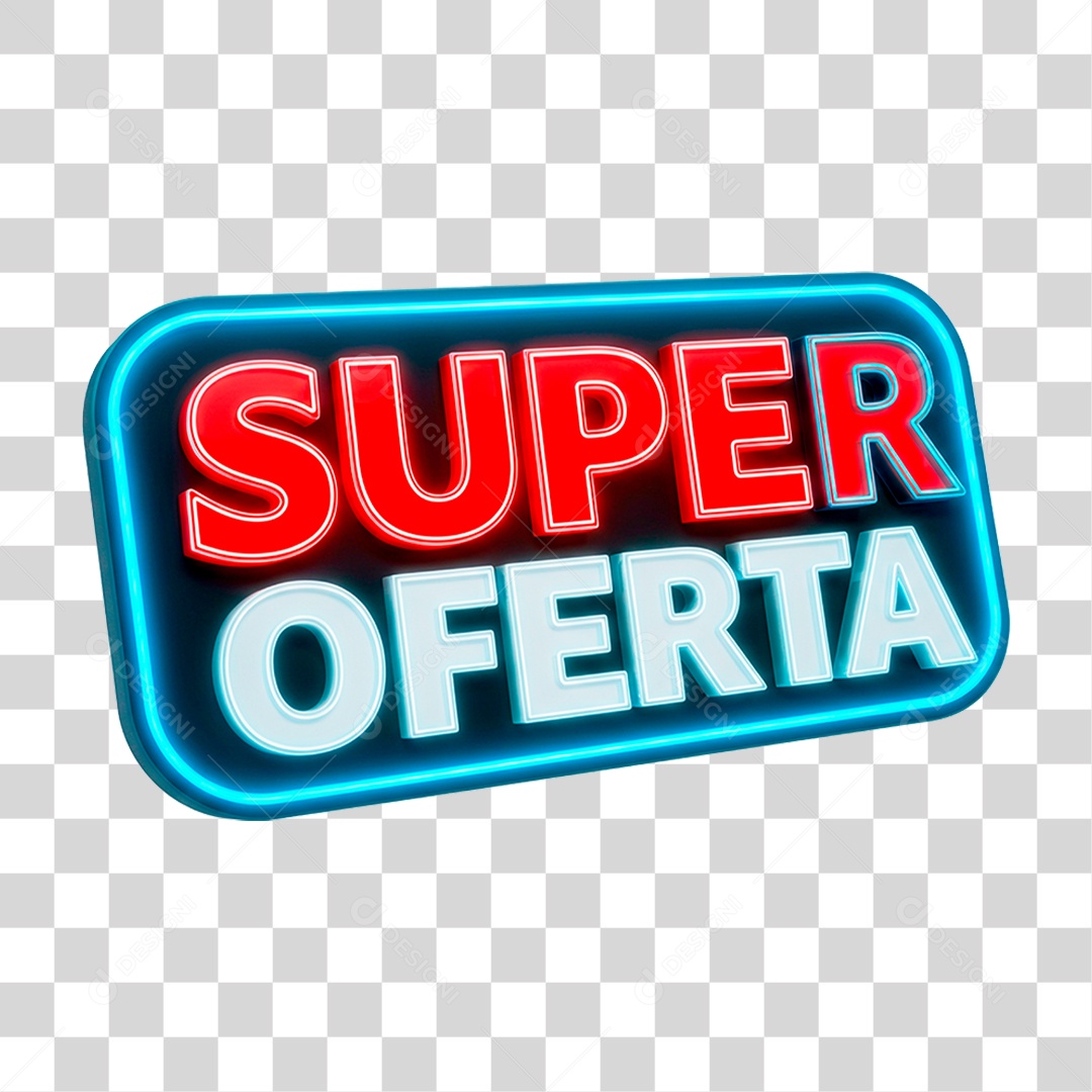 Selo 3D Super Oferta para Composição PNG Transparente