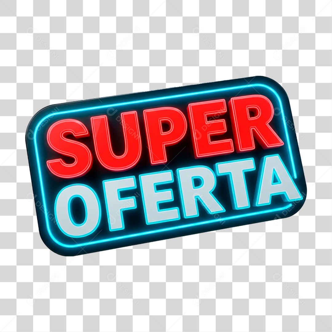 Selo 3D Super Oferta para Composição PNG Transparente