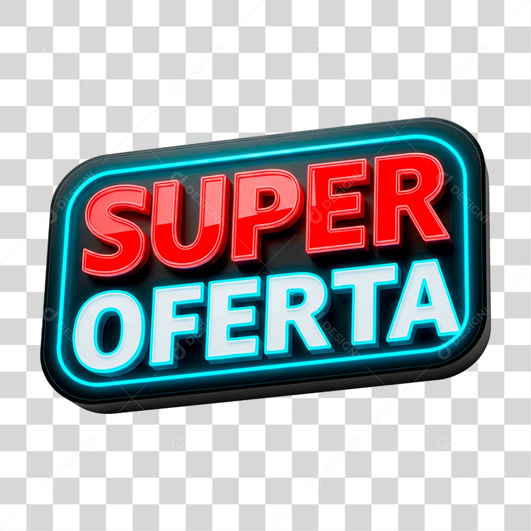 Selo 3D Super Oferta para Composição PNG Transparente