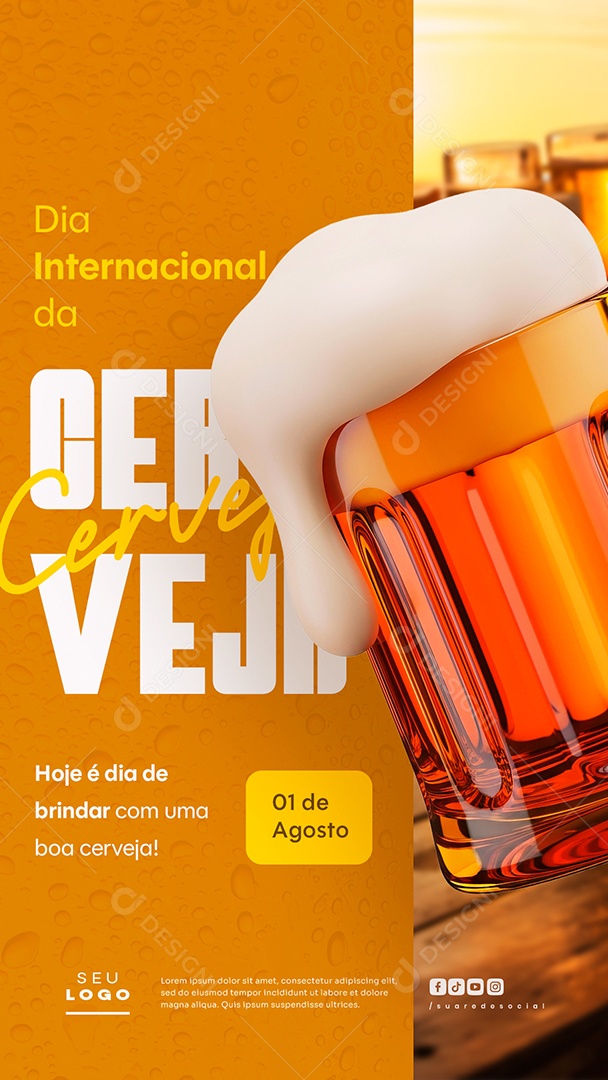 Story Dia Internacional da Cerveja 01 de Agosto Social Media PSD Editável