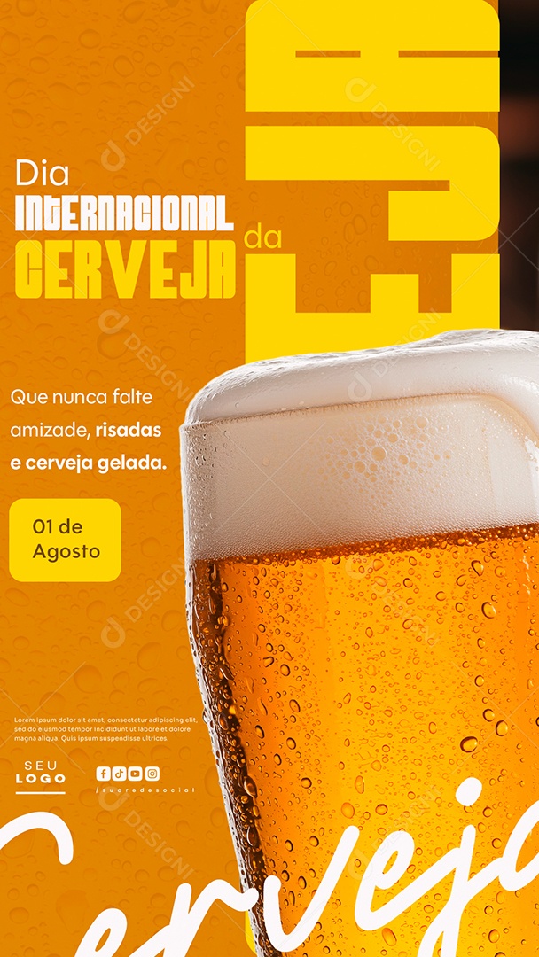 Story Dia Internacional da Cerveja 01 de Agosto Social Media PSD Editável