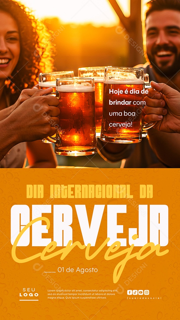 Story Dia Internacional da Cerveja 01 de Agosto Social Media PSD Editável