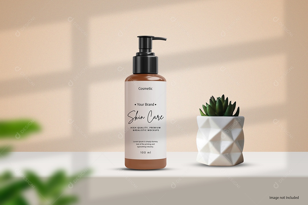 Mockup Frasco de Cosméticos Produtos PSD Editável