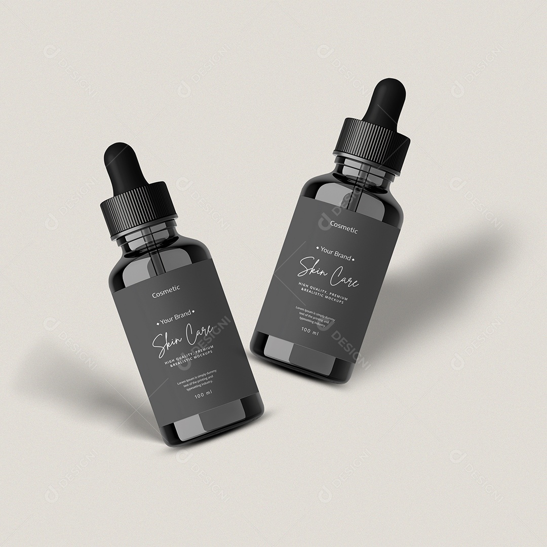 Mockup Frasco de Cosméticos Produtos PSD Editável