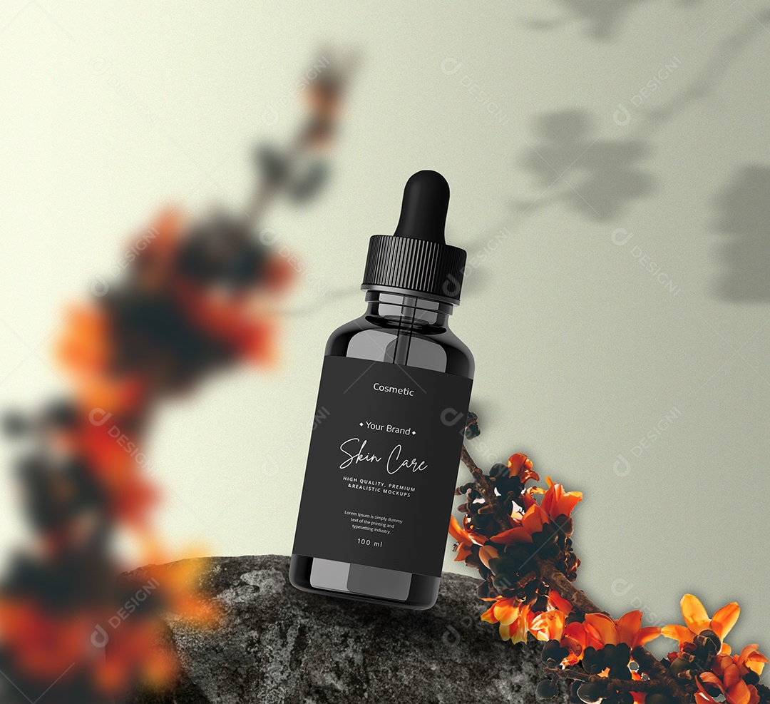 Mockup Frasco de Cosméticos Produtos PSD Editável