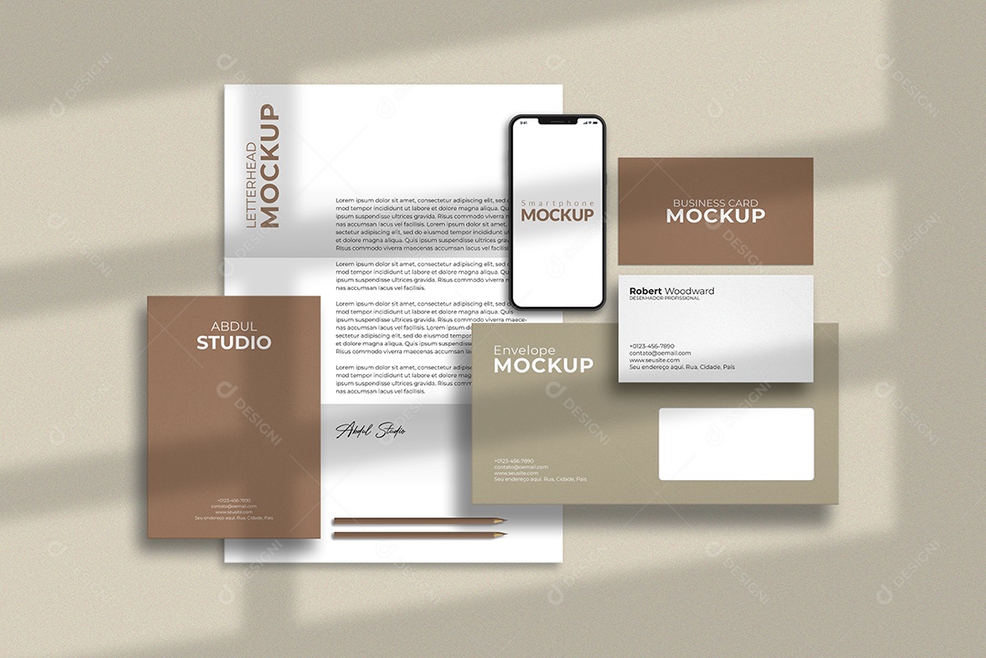 Modelo de Maquete Visual Corporativa PSD Editável