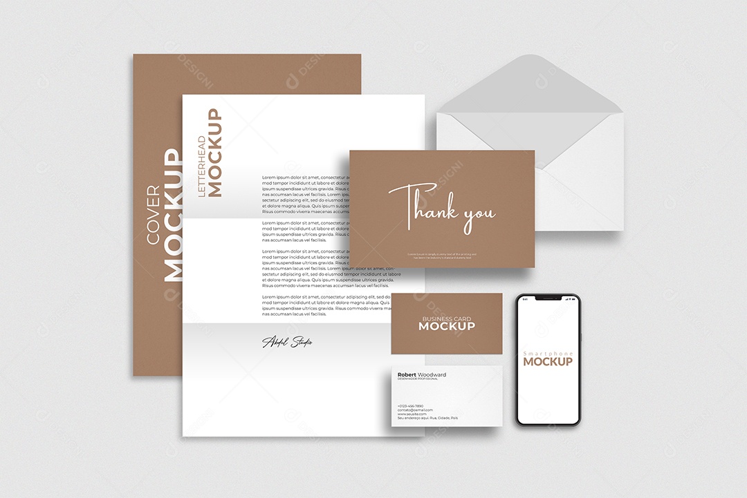 Modelo de Maquete Visual Corporativa PSD Editável