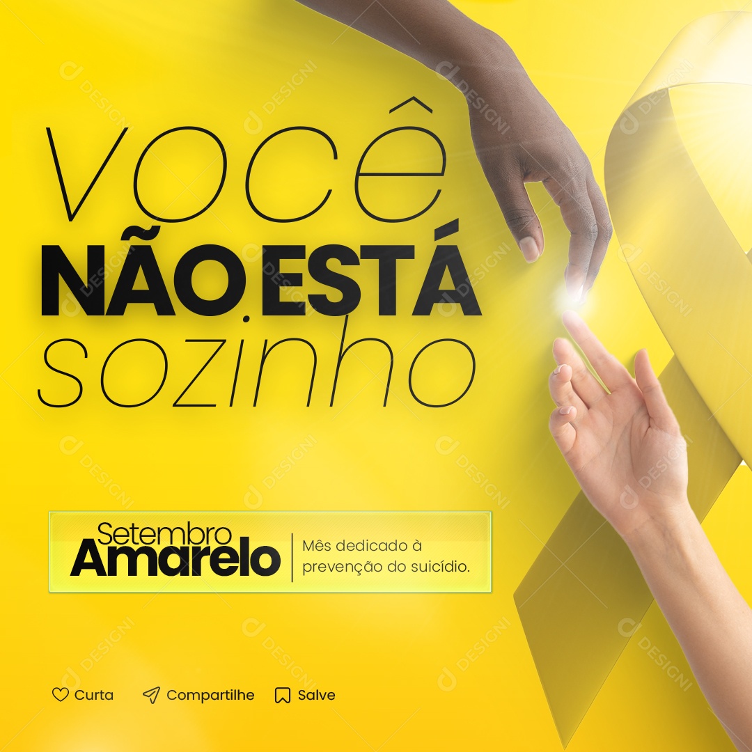 Setembro Amarelo Mês de Combate e Prevenção ao Suicídio Social Media PSD Editável