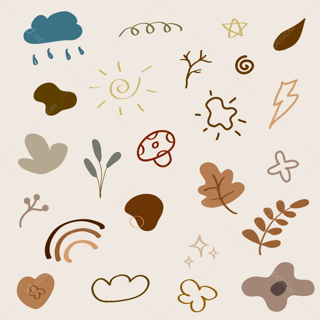 Formas boho abstratas com cor de tom de terra