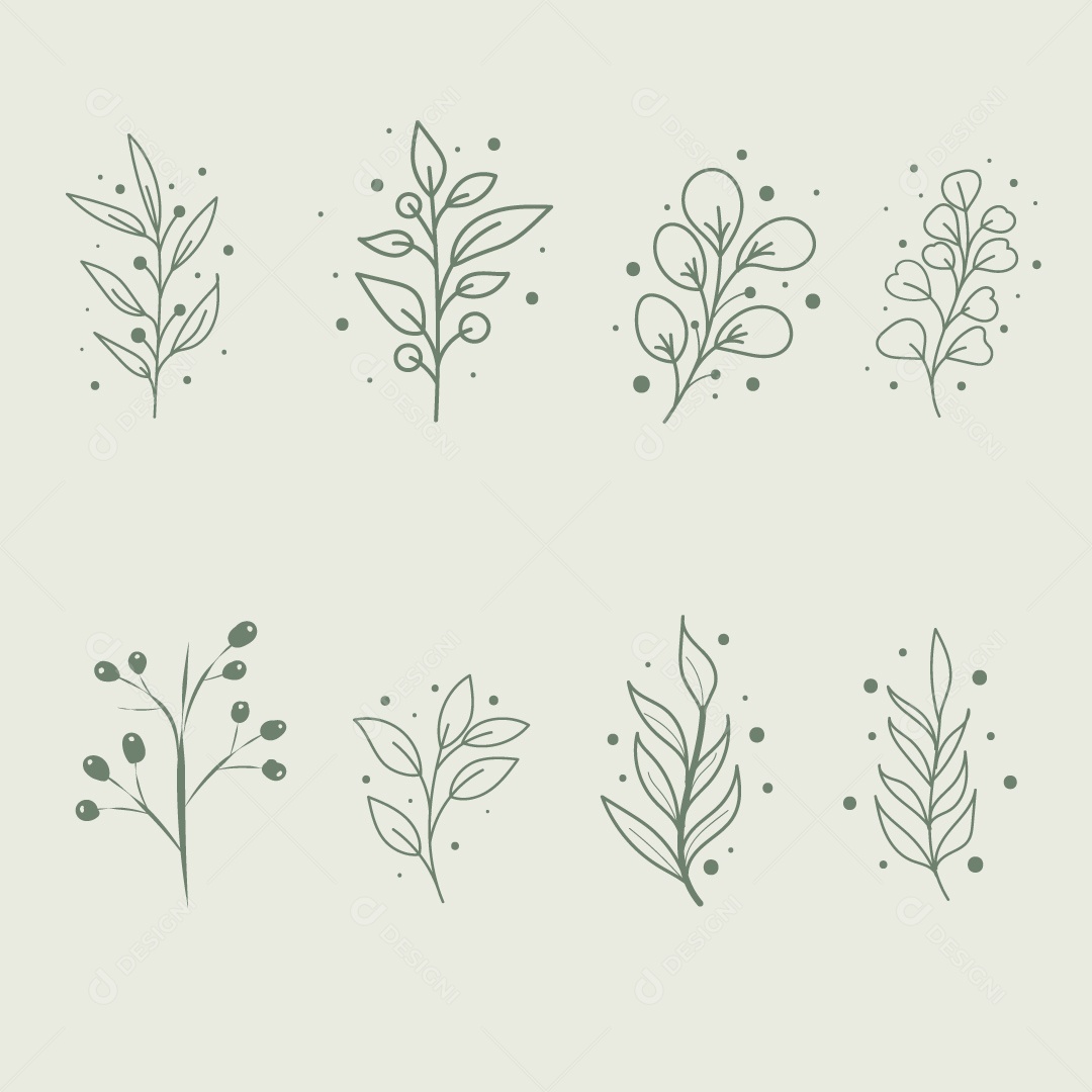 Ilustração desenhada à mão da Flor Floral