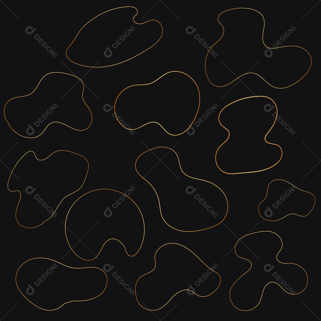 Formas de blob de gradiente orgânico dourado