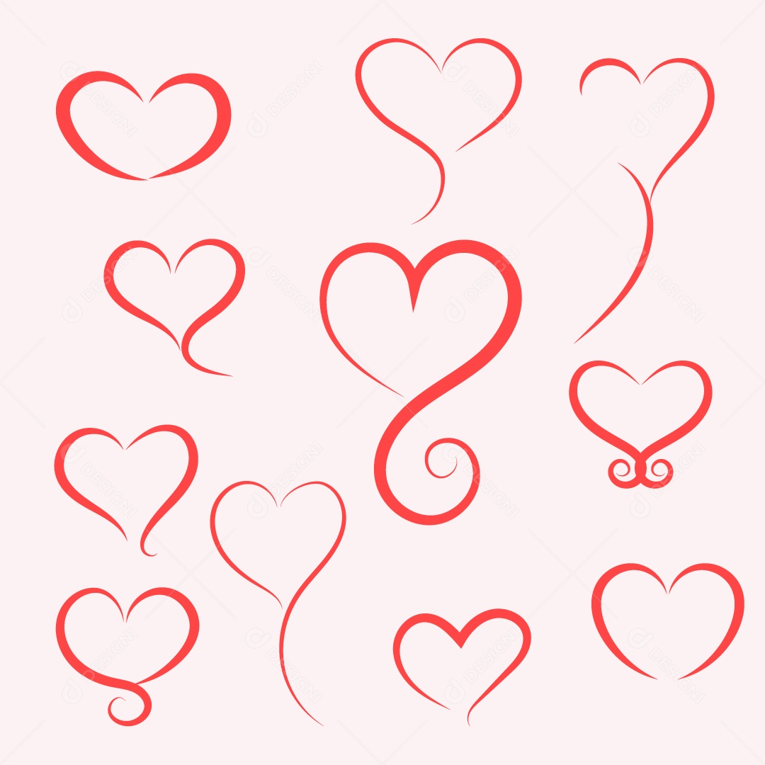 Ilustração Ícones Coração Shapes