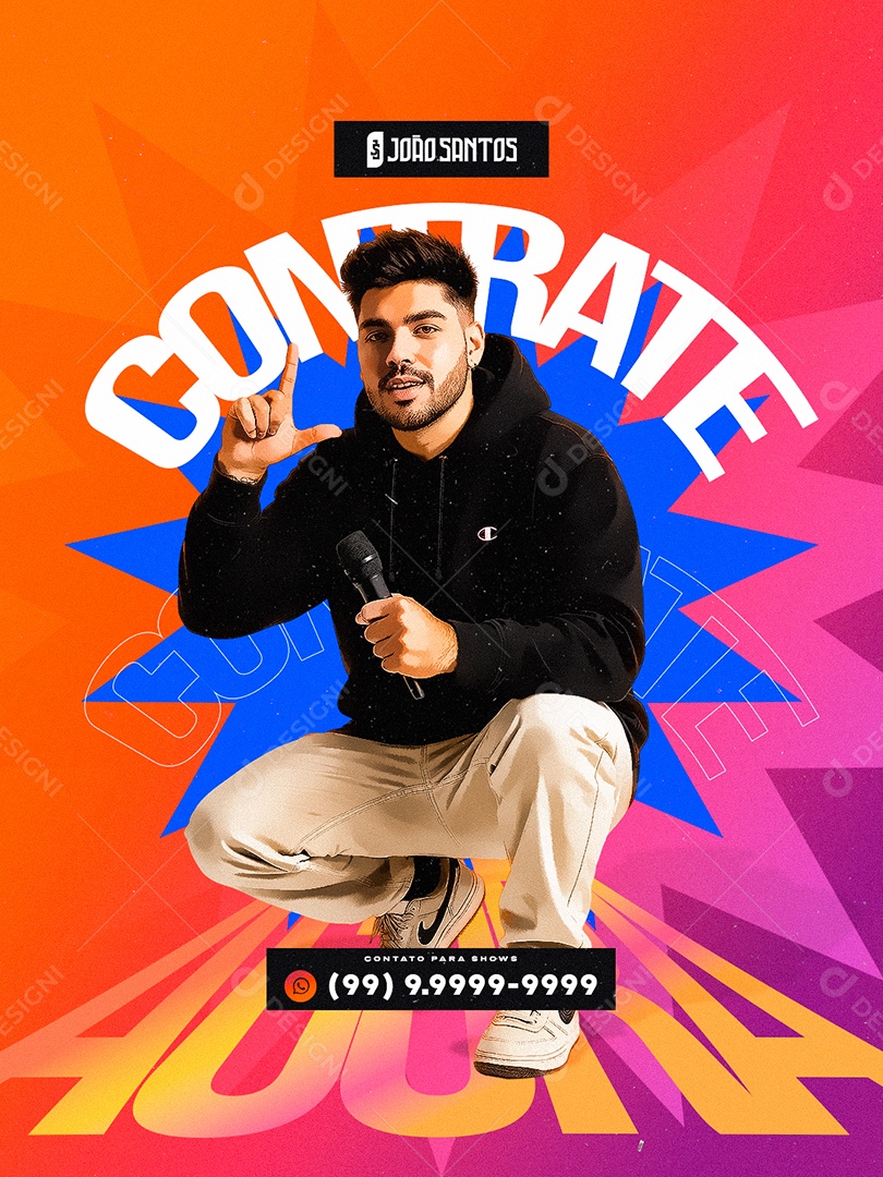 Flyer Próximos Shows Contrate João Santos Social Media PSD Editável