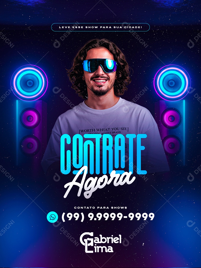 Flyer Próximos Shows Contrate Agora para Shows Social Media PSD Editável