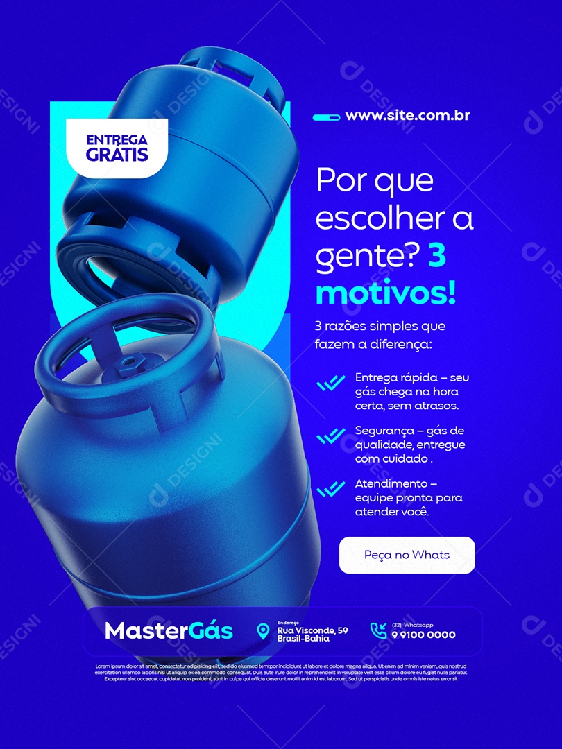 Distribuidor de Gás Por Que Escolher a Gente Social Media PSD Editável