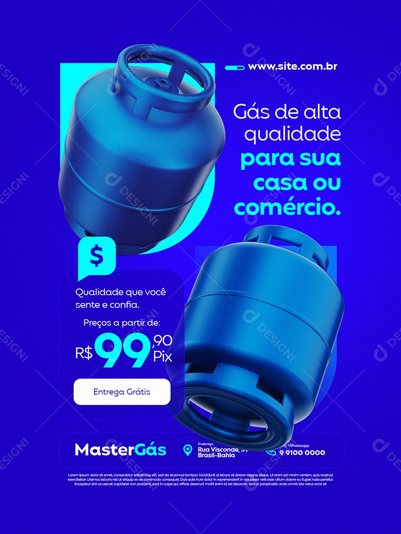 Distribuidor de Gás Alta Qualidade para Sua Casa ou Comércio Social Media PSD Editável