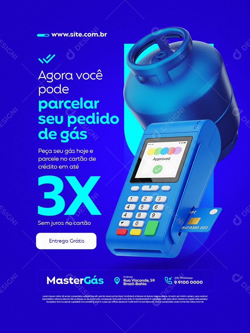 Distribuidor de Gás Agora Você Pode Parcelar Seu Pedido Social Media PSD Editável